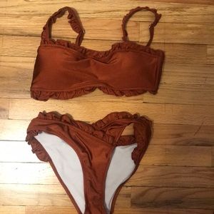 Burnt orange bathing suit